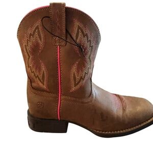 Ariat Kids' Brown Boots with Pink Accents